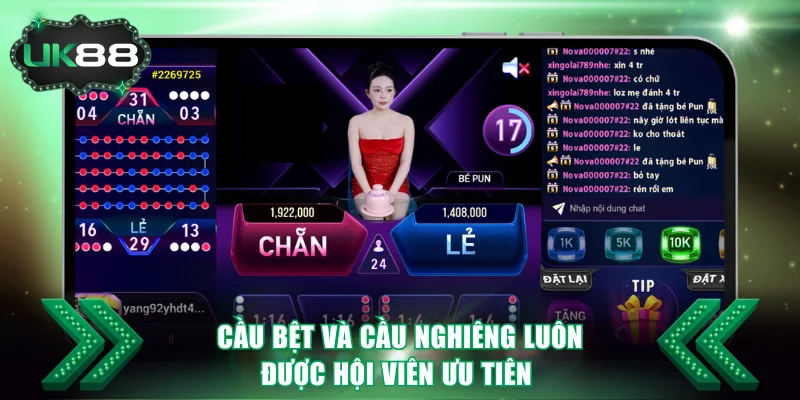 Chiến thuật cầu bệt và cầu nghiêng luôn được hội viên ưu tiên 